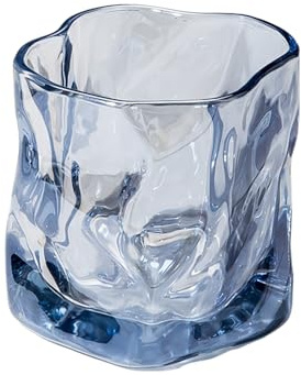 HUMOCHUSON Tazas Originales Paquete De 4 Vasos Giratorios De Vidrio Irregular Para Whisky, Adecuados Para Postres De Café Con Leche.