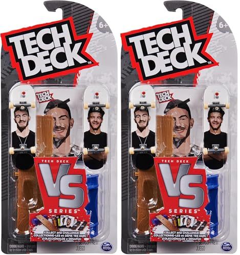 Tech Deck Versus Serie - Fingerboard 2er-Set mit Hindernis, Trickkarten und Zubehör (Zufallsauswahl - Sortierung mit verschiedenen Produkten) zum Fingerboarden und Sammeln (Packung mit 2)