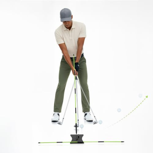 petour Golf Swing Trainer Practice Beginner Golf Training Aids | for Putting and Chipping Angle Adjustment Golf Training Equipment with 2 Alignment Sticks and 50 Golf Tees