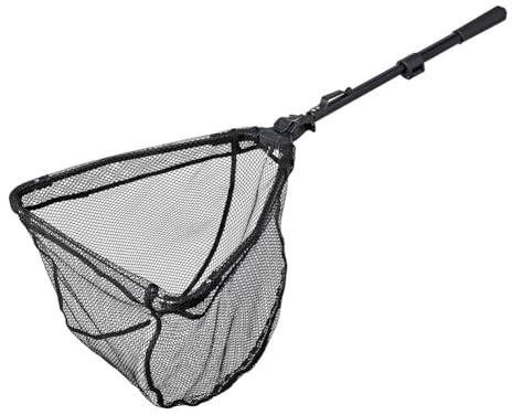 Lawnoval 2-teiliger 95 cm Teleskop-Angelkescher mit Lineal, faltbarer Kescher aus Aluminiumlegierung für Kajak, Boot, Süß- und Salzwasserangeln