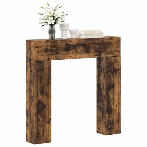 vidaXL Kaminumrandung Räuchereiche 102 x 18 x 100,5 cm Holzwerkstoff