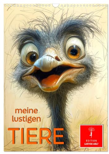 Meine lustigen Tiere (Wandkalender 2025 DIN A3 hoch), CALVENDO Monatskalender: Vergnügliche Tiergesichter, die uns fröhlich stimmen. (CALVENDO Spass)