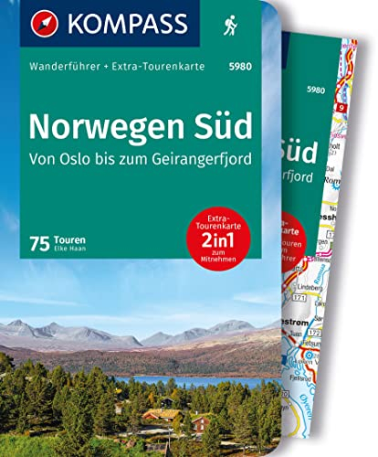 KOMPASS Wanderführer Norwegen Süd, Von Oslo bis zum Geirangerfjord, 75 Touren mit Extra-Tourenkarte: GPS-Daten zum Download