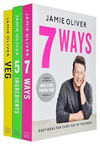 Jamie Oliver Collection 3 Books Set (7 Ways, 5 Ingredients Quick & Easy Food, Veg Easy & Delicious Meals for Everyone)