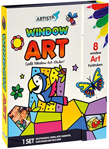 ARTISTA 24205 Window Art, Bastelset, Fensterbilder DIY-Kit für Kinder, Fensterdeko, Mehrfarbig, one Size