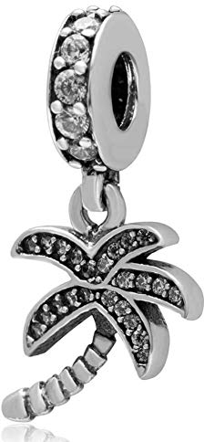 925 Sterling Silber funkelnder Palme Charm Memory Bead Beruf Charm Glücksbringer für Pandora Armband
