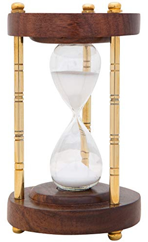 Sanduhr 3 Minuten Holz Messing