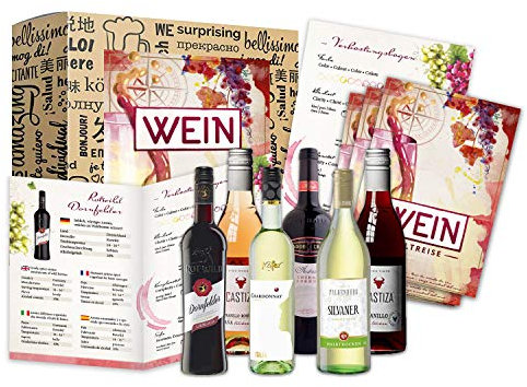 BOXILAND® Wein Geschenk Set [ERSTKLASSIGES WEINPROBE SET] - Weingeschenke für Frauen & Männer - Weinset Geschenk - Rotweine & Weißweine Set Geschenkbox - Wine Tasting Set Weinpaket Box (6x 0,25l)