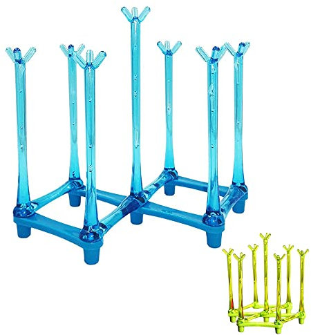 Alovexiong Retractable Cup Drying Rack Drinking Glass Holder Bottle Drying Holder Sports Bottle Drainer Stand Plastic bag dryer and Mug Tree Cup Stand Tray Holder for Kitchen,Office (Random Color)
