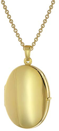 trendor Medaillon mit Halskette für Damen Gold auf Silber 925 75826-50 50 cm