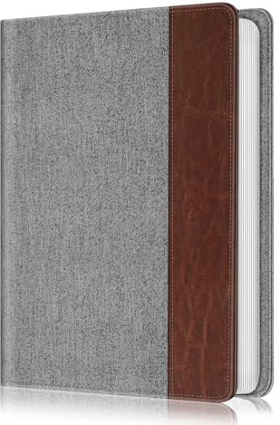 Fintie Álbum de fotos para fotos de 4 x 6 pulgadas, 112 bolsillos, cubierta de piel vegana, álbum de recuerdos para cumpleaños, aniversario familiar, vacaciones, fotos, color gris mezclilla