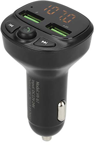 Transmisor FM Bluetooth V5.0 para coche, adaptador de radio FM Bluetooth inalámbrico con retroiluminación LED, reproductor de música con llamadas manos libres