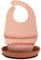 Nattou Set Repas en Silicone pour Enfants, 4 Pièces, 1 Cuillère, 1 Assiette, 1 Bol, Antidérapant, Sans BPA, Silicone, Rose/Marron