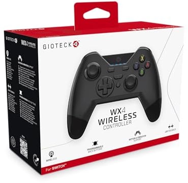Gioteck WX4 Controller wireless per Nintendo Switch - Nero con pulsanti posteriori programmabili - Compatibile con Bluetooth