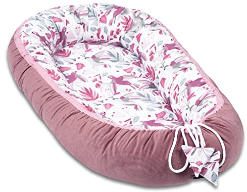 Pepi - Baby-Nest - Nestchen Baby - Baby-Nestchen für Neugeborene - Kuschelnest mit antiallergischer Füllung - Kokon aus Velvet und Baumwolle