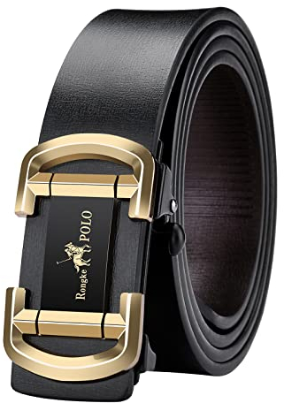 Cintura da uomo, in pelle, da uomo, colore nero, chiusura automatica, con chiusura rapida, cintura a cricchetto, cintura regolabile senza fori, Nero 10., 80cm-95cm Taille einstellbar