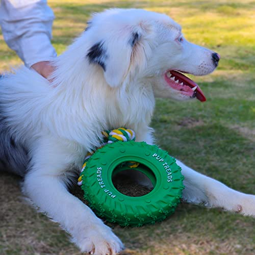 Naturkautschuk-Reifen für Hundespielzeug, multifunktionale Zahnreinigung und Zahnfleischmassage, Kauer für große und mittelgroße kleine Hunde, Spielzeug für aggressive Kauer (Reifen)