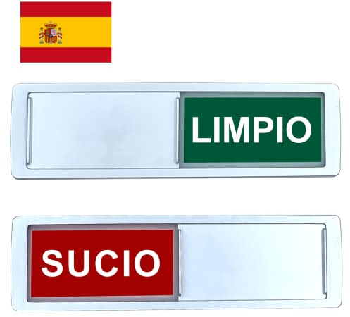 Spülmaschinenmagnet Clean Dirty [Wählen Sie Ihre Sprache] - Leicht zu lesen und zu platzieren. Schieberegler - Küchenzubehör - Magnetschild für die Spülmaschine - Kitchen Gadgets