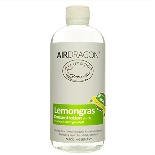 AIRDRAGON LEMONGRAS - katalytischer Raumduft ohne künstliche Duftstoffe - natürlicher Raumduft mit naturreinem ätherischem Duft-Öl für jede katalytische Lampe 200 ml - Made in Germany
