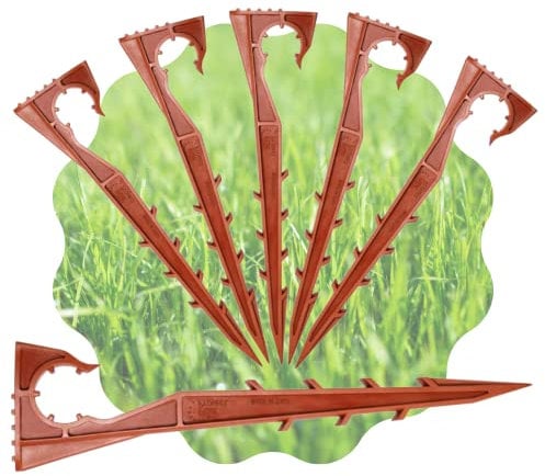Kit 100 Picchetti di Ancoraggio e Ferma Tubo Ala Gocciolante da 16 e 20 mm, per Irrigazione a Goccia Automatica di Orto, Piante e Giardino, Made in Italy, Marrone - Orto Facile