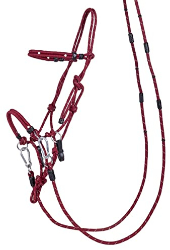 QHP Knotenhalfter-Set Multifunktion (Warmblut, Bordeauxrot)