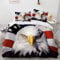 YURKO Polyester Baumwolle Bettwäsche Teenager Amerikanische Flagge Adler 135X200Cm Mit 2 Kissenbezügen 80X80Cm Duvet Cover 135X200 Kein Bügeln