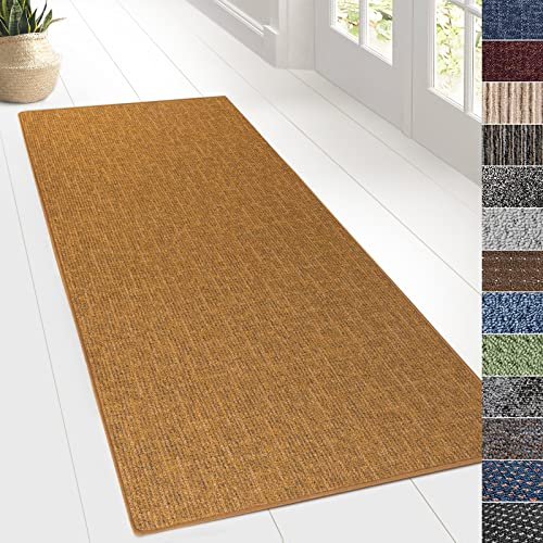 KARAT Teppich Läufer für Küche, Flur & Wohnraum - Teppichläufer auf Maß - Meterware - Flurteppich - Küchenläufer - Wohnzimmer Teppich (80 x 100 cm, Alto - Gelb)
