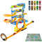 M MOLTO Parking à Jouets + Pistes de Jouets avec 1 Boucle, 3 Étages, 2 Voitures à Friction, 10 Voitures de Jouet Additionnelles et Tapis Inclus