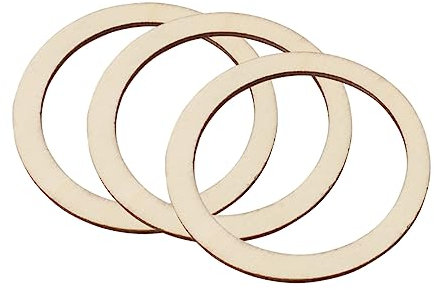 COHEALI 50Pcs Anneaux En Macramé Tranches De Bois Naturel Embellissements De Scrapbook Cercle Anneaux En Bois Cercles De Bois Non Finis Artisanat Anneaux De Liaison Bricolage Artisanat