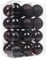 24 Pieces 60mm Hanging Christmas Tree Baubles in Black Glittering Decorative Baubles Balls Ornaments, Xmas Trees Decor Balls for Christmas Halloween Holiday Party Decorations, Black