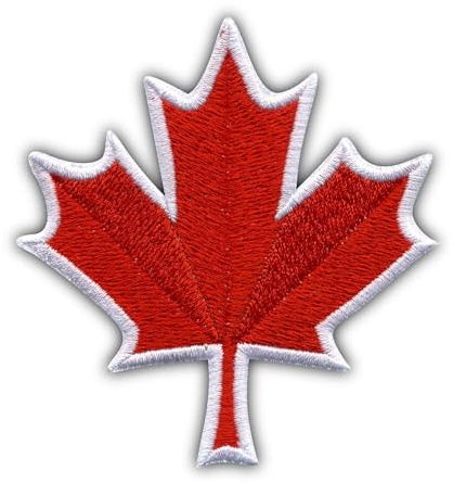 Patchion Kanadisches Ahornblatt - Aufbügeln - Rot - Mittel - Polyester - Blatt - Aufnäher