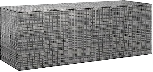 DIGBYS Garten-Kissenbox PE-Rattan 291x100,5x104 cm grau