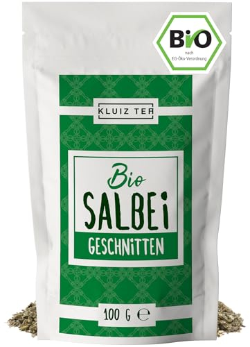 Bio Salbeitee lose - 100 Gramm I Premium Salbei getrocknet und geschnitten I Sage Tea lose by KLUIZ TEA