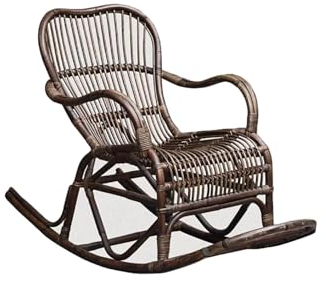 MoBShiK Terrassenstuhl Outdoor Glide Rattan Schaukelstuhl Terrasse Korbmöbel Sitz Rattan Korbgeflecht handgefertigt