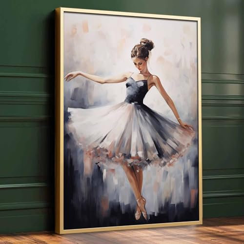 Tanzendes Gemälde Mit Ballerina, Vintage-Stil, Ballett-Drucke, Abstrakte Tänzerin, Wandkunst, Ballettmädchen, Ölgemälde Auf Leinwand, Wohnzimmerdekoration, 40,6