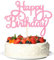 Happy Birthday Cake Topper Personalised Sparkling Cake Decorations Pink Happy Birthday Cake Sign for Celebrating Birthday Anniversary Party