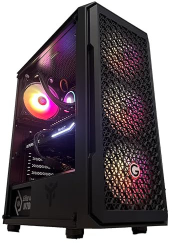 Golook PC Saiyan Gaming - Ryzen 5 5600X, 32GB RAM, RTX 4070 Super 12GB, 1TB SSD NVME M.2, WiFi, W11 Pro, Raffreddamento Liquido, Computer Fisso LED RGB