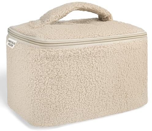 Kosmetiktasche Teddy Travel | Reisezubehör | Teddytasche | beige | Reiseaccessoires | handgemachte Tasche | 22x16x14cm