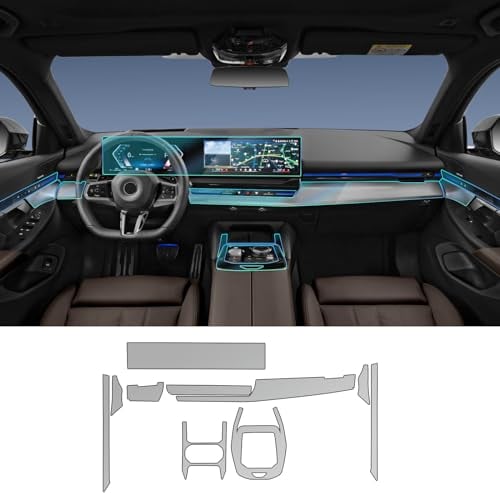FDAIUN für BMW 5er G60 i5 2024 8.5mil TPU PPF Vorgeschnittene Selbstklebende Autoinnenraum Transparent Lackschutzfolie Zubehör (Kompletter Satz 10 Teile)