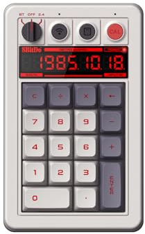 8BitDo Mechanischer Retro-Numpad mit 18 Tasten, unterstützt PC-Numpad und Standard-Rechnermodus, Hot-Swap-fähig, PC-Rechner-Tastenkombination, Bluetooth/2,4 G/kabelgebundener Numpad für Windows und