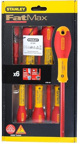 AMK® Stanley FatMax Parallel & Pozi VDE Screwdriver Set of 6 Screwdrivers Tested Up to 1000V Voltage Current