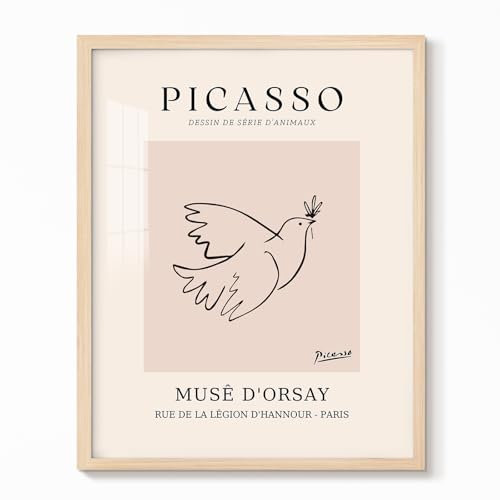 Pablo Picasso Wandkunst, Picasso, Friedenstaube, Poster, abstrakte Linienzeichnung, Bild, Pablo, minimalistische Wanddekoration, gerahmte Vögel, Kunstwerk, fertig zum Aufhängen, für Schlafzimmer,