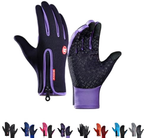 Frostfit - Thermo Handschuhe, Unisex Windproof wasserdichte Touchscreen-Winterhandschuhe, Sensitivem Premium Warm Gloves Für Herren Damen (Lila, XL)
