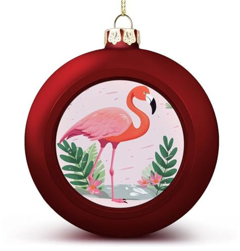 Lot de 4 boules décoratives de Noël en forme de flamant rose en acrylique pour sapin de Noël, fête de mariage, décorations de Noël à suspendre, décoration d'intérieur