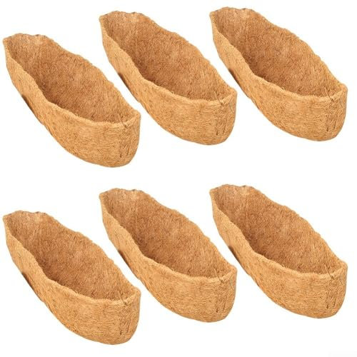 Forro de fibra de coco, forro de fibra de coco, forro de maceta de 24 pulgadas para decoración de balcón de jardín (6 piezas)