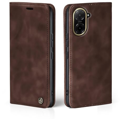 LBH Handyhülle für Xiaomi Redmi A5 in Dunkelbraun mit Karten- und Geldfach Smartphone Hülle mit Standfunktion Flip Case Schutzhülle Magnetverschluss Vintage