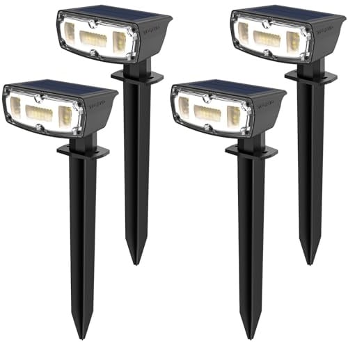 OUSFOT Solarlampen für Außen Garten 4 Stück, 30 LEDs Solarleuchten für Außen Wasserdicht IP67, Gartenleuchten Solar mit Solarpanel Verstellbar 180 ° für Garten Weg Allee Hof Wand