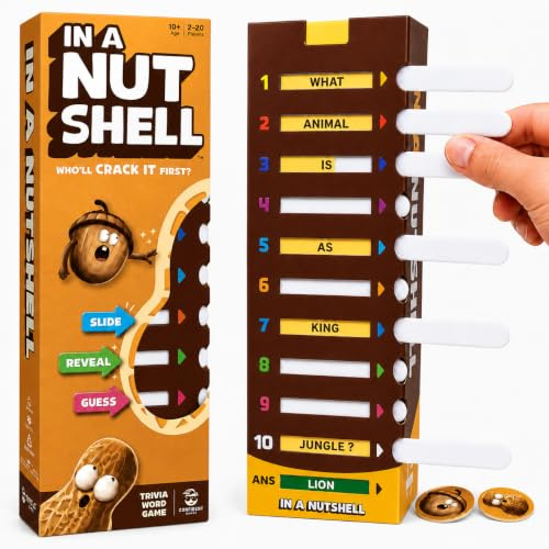 In A Nutshell - Slide & Guess Word Game for Adults, Teens, Kids | 2+players | Family Party & Board Game for Game Nights | Viral Guessing Game | Fun for Small Groups and Couples to Large Group Games