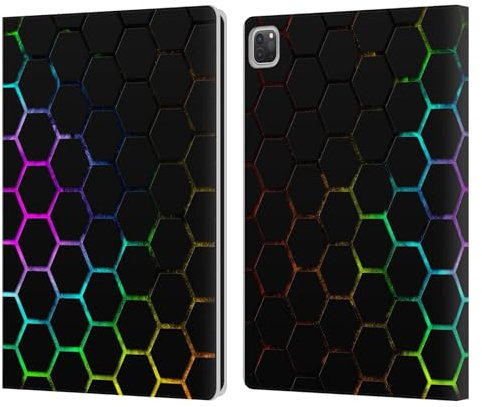 Head Case Designs sous Licence Officielle PLdesign Spectre en Nid d'abeille Motifs Géométriques Étui Portefeuille en Cuir Compatible avec Apple iPad Pro 12.9 2020/2021/2022