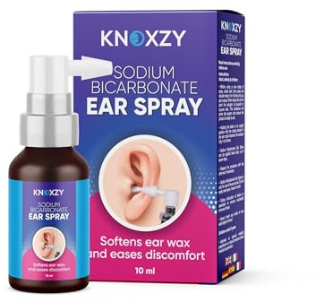 Knoxzy Sodium Bicarbonate Ear Spay, Ear Wax Remover for Clogged Ear Relief and Swimmer s Ear 10ml x 2 (Package May Vary)